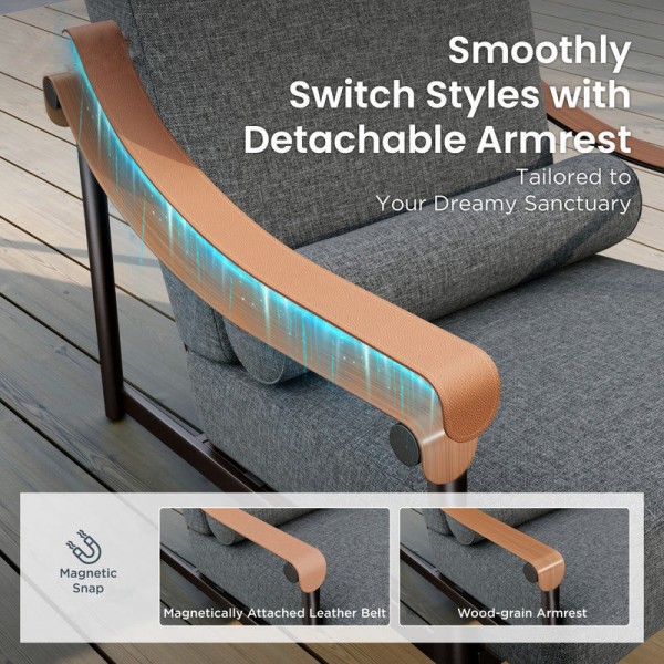 Modern Luxury Outdoor Sofa Set 5 Seat Oversize Garden Furniture Set Ergonomic Design Comfort Lounge Set Patio Furniture