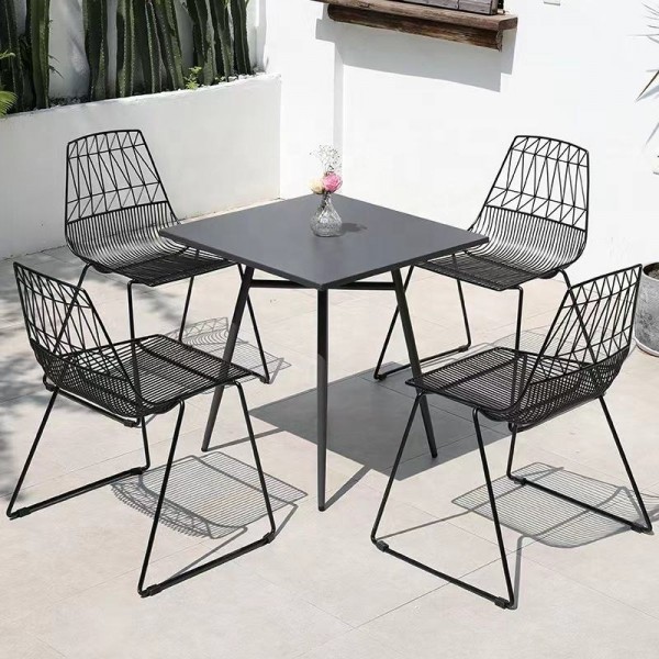 Modern Design Outdoor Metal Dining Chair Set Factory Supply Steel Wire Chair for Hotels Restaurants Cafes Kitchens Hotel Use