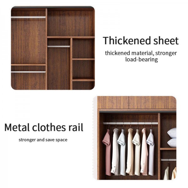 In Stock Cabinet Modern Bedroom Wooden Storage Closet Furniture Wardrobe