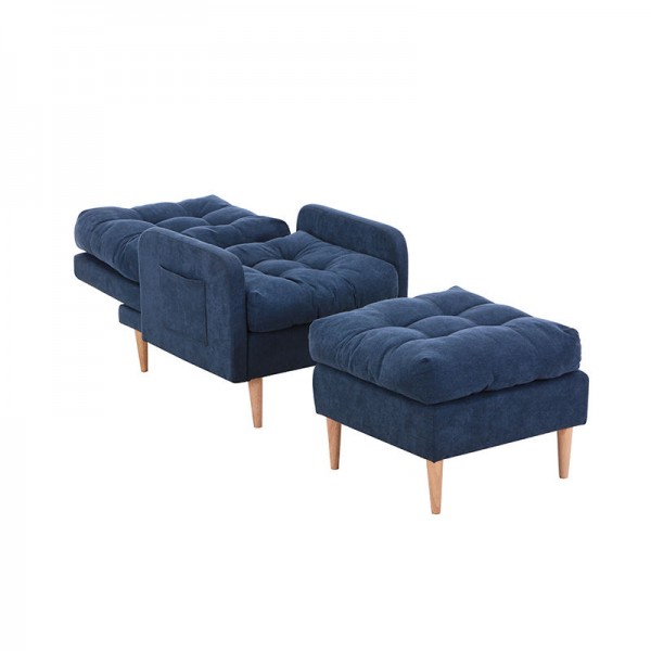 Hot Sale Living Room Furniture Modern Living Room Sofas Fabric Single Sofa with Footstool Reception Sofa
