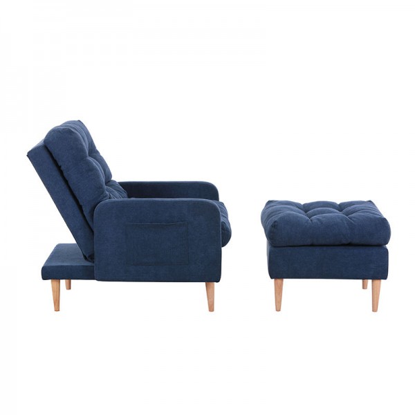 Hot Sale Living Room Furniture Modern Living Room Sofas Fabric Single Sofa with Footstool Reception Sofa