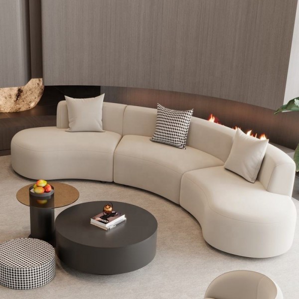 Customizable Nordic Light Luxury Fabric Canapé Living Room Furniture Modern Soft Sponge Modular Sectional Curved Sofa Set