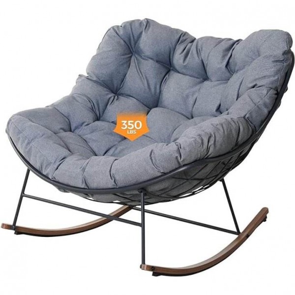 Patio Living Room Rocking Chair for All Aages, Comfy Accent Reading Sofa, Modern Cozy Lounge Rocker with Cushion