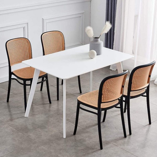 Modern Outdoor Plastic Stackable Factory Wholesale Chairs Dinning Room Furniture Rattan Furniture Restaurant Dining Chair