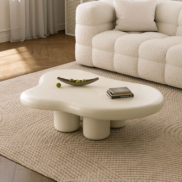 New European Style Living Room Furniture Irregular Coffee Table Brown Solid Wood Creative Cloud Coffee Table