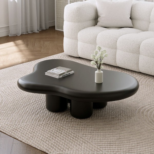 New European Style Living Room Furniture Irregular Coffee Table Brown Solid Wood Creative Cloud Coffee Table