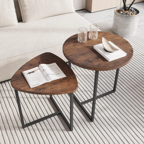 Modern Italian Design Combination Bed Side Table Wooden Coffee Table Set Decorative Home Furniture for Living Room Sofa Metal