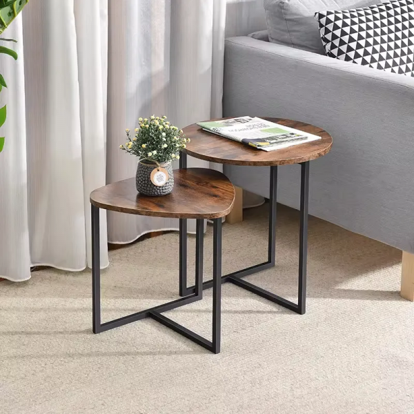 Modern Italian Design Combination Bed Side Table Wooden Coffee Table Set Decorative Home Furniture for Living Room Sofa Metal