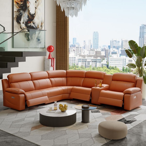 Customised Comfortable Soft Leather Luxury Living Room Cinema Sofa Modular Recliner Sofa Set Furniture