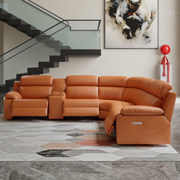 Customised Comfortable Soft Leather Luxury Living Room Cinema Sofa Modular Recliner Sofa Set Furniture