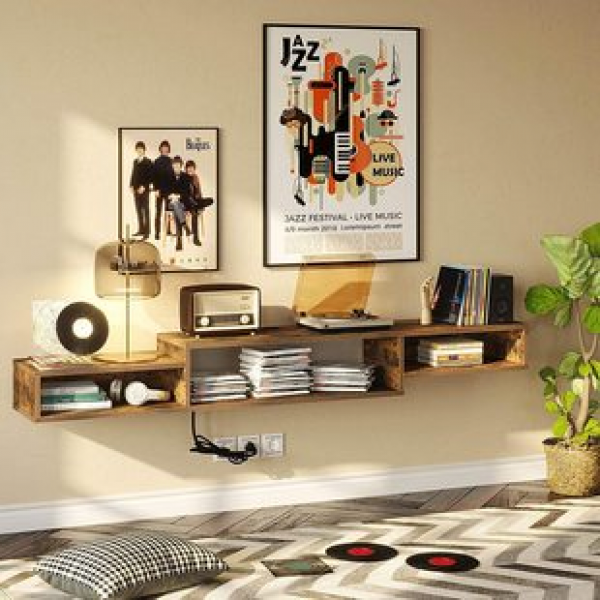 Cross border manufacturer direct sales suitable for living room, study, furniture, modern and simple TV cabinet, audio-visual cabinet with charging socket