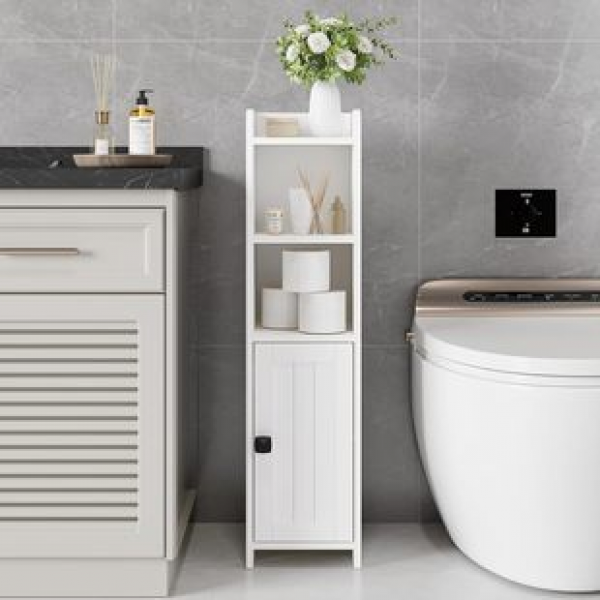 Panel bathroom narrow storage cabinet, independent narrow bathroom toilet paper storage rack, storage cabinet, Amazon foreign trade hot selling