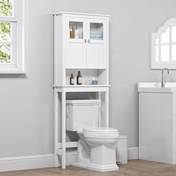 Panel bathroom with narrow storage cabinet corner, floor standing with glass door and adjustable shelf, Amazon foreign trade hot selling