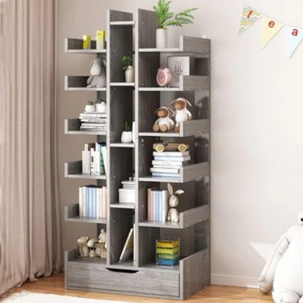 Simple bookshelf, floor standing storage rack, creative internet celebrity, tree shaped small storage, living room, household storage rack, student bookshelf
