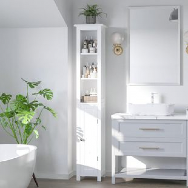 Plate style bathroom, narrow bathroom storage cabinet with single door, floor standing bathroom storage cabinet, Amazon foreign trade hot selling