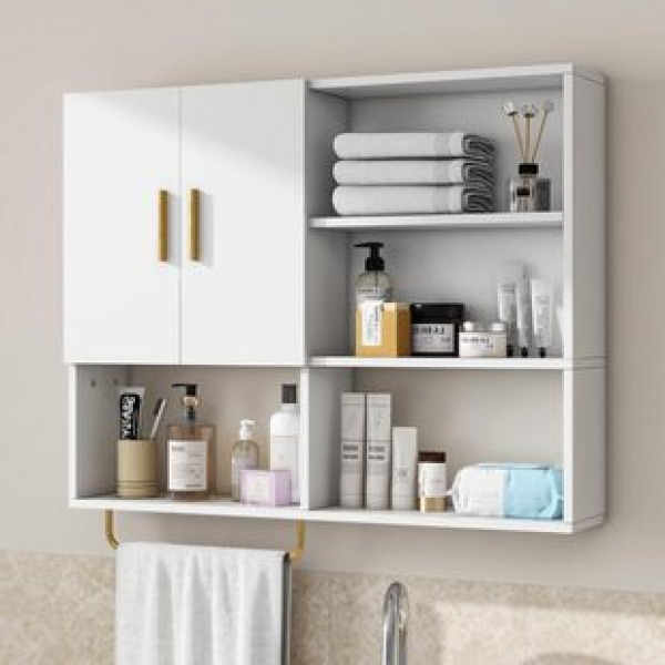 Large wall mounted storage cabinet with double door storage cabinet, Amazon foreign trade hot selling plate bathroom narrow storage cabinet trend