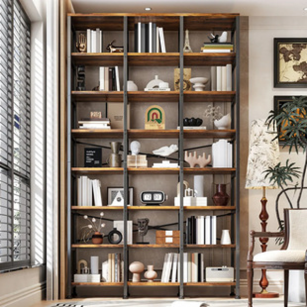 Bookshelf storage rack, easy storage, multi-layer display rack, office wooden rack, steel wooden storage rack, floor standing bookshelf