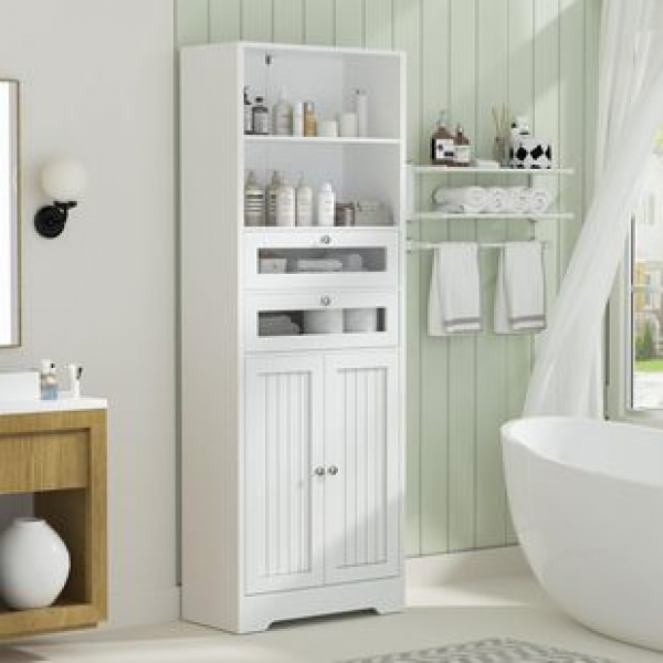 Corner floor standing storage cabinet with double door storage cabinet, cross-border Amazon foreign trade hot selling panel bathroom storage cabinet