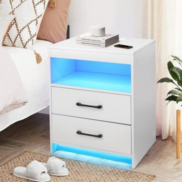Bedside cabinet panel home with double drawers and open shelves, cross-border direct sales, Amazon hot selling, foreign trade trend