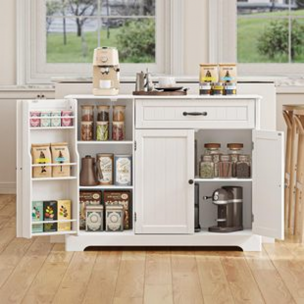 Buffet cabinet with kitchen, bathroom, and living room drawers, 33 inch kitchen storage cabinet, coffee bar cutlery cabinet