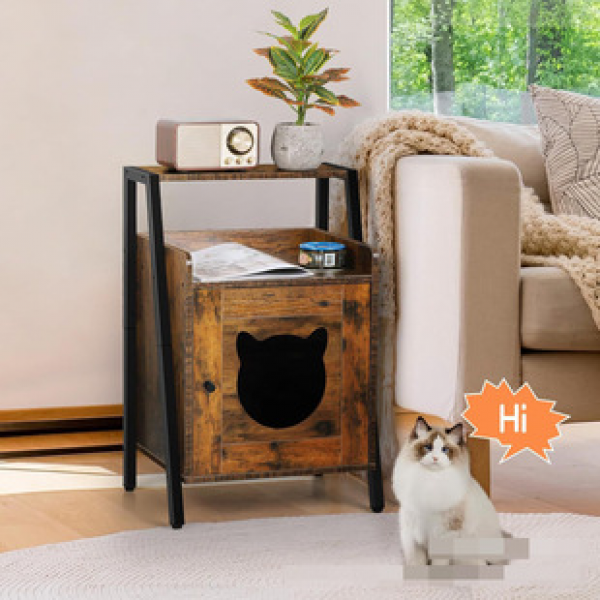 Pet House Home Decoration Cat House Wooden Cat Apartment Trendy Living Room Bedroom Kitten Furniture Cabinet Indoor Cat Bedside Table