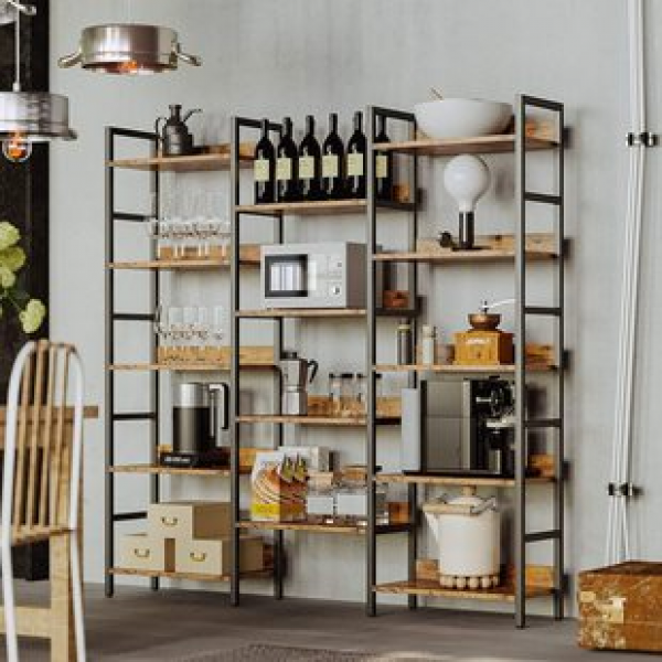 Bookshelf storage rack, easy storage, multi-layer display rack, office wooden rack, steel wooden storage rack, floor standing bookshelf