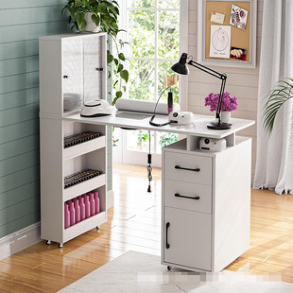 Nail Salon Export Amazon Multi functional White Nail Salon with Advanced Design for Storage, Foreign Trade Plate Hot Selling