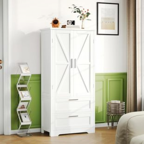 Bathroom storage cabinet with adjustable rack, modern floor cabinet suitable for kitchen, living room storage rack, Amazon cross-border direct sales