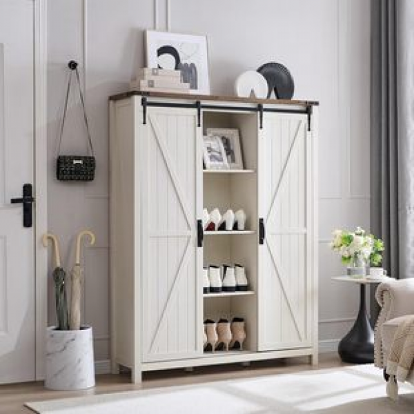 Simple and modern entrance sliding door storage cabinet, shoe rack, Amazon plate shoe cabinet, light luxury shoe cabinet, trendy