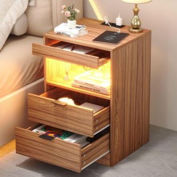 Bedside panel home bedside table with charging station LED bedside table cross-border direct sales Amazon hot selling foreign trade