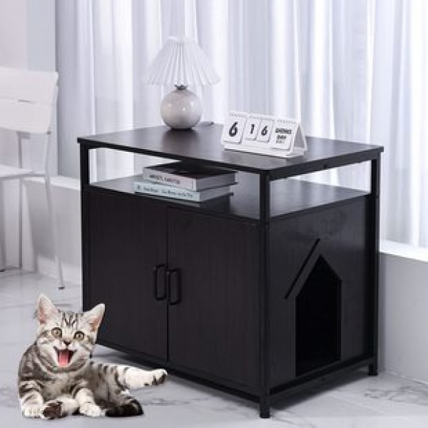 Wooden pet cabinet, iron wood combination, cross-border Amazon cat litter box, furniture, side table, hidden cat toilet, cat litter tray