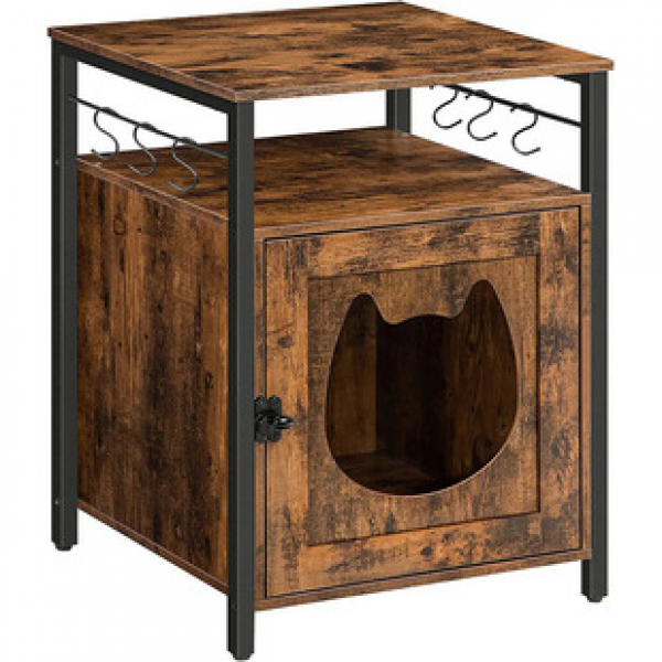 Cross border manufacturer direct sales retro brown configuration S hook storage space steel wood structure pet cabinet cat nest trend