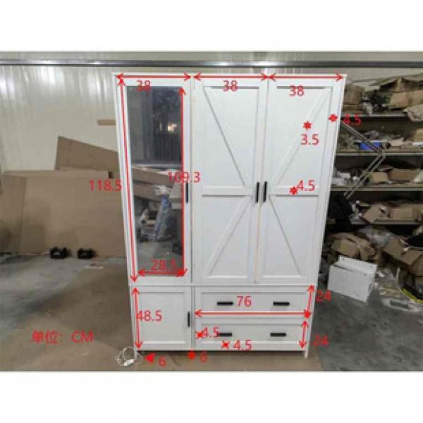 Wardrobe rental sturdy and durable wooden easy assembly household bedroom wall mounted integrated storage cabinet new clothes cabinet
