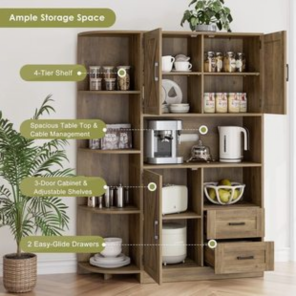 Nordic modern minimalist dining cabinet storage rack tea water cabinet Japanese style integrated wall mounted high cabinet household cabinet