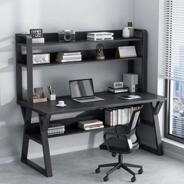 Home bedroom minimalist junior high school writing desk rental house study desk computer desk bookshelf integrated desk trend