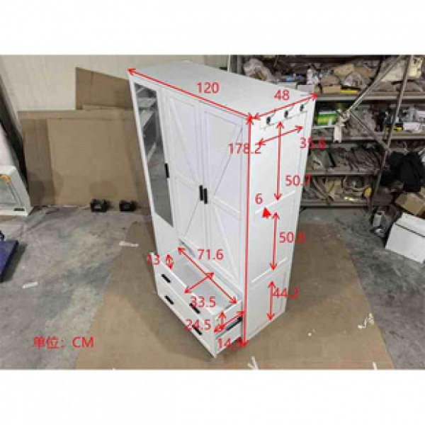 Home bedroom wall mounted integrated storage cabinet, new clothing cabinet for renting, sturdy and durable wooden wardrobe with easy assembly