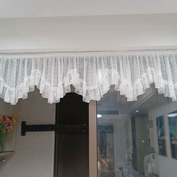 1PC New Product Cotton Embroidery with Positioning Printing Fence Sunflower Kitchen Short Curtain Small Window Small Curtain Villa