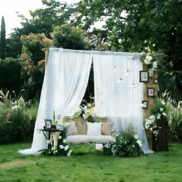 1PC New Product Manufacturer Direct Supply Cross border E-commerce Platform Solid Color Boutique Curtain Wedding Chiffon Curtain Factory dropshipping