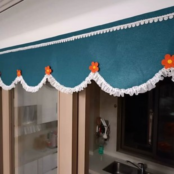 1PC factory directly supplies cross-border e-commerce platform Amazon's popular new product, blue flower flat curtain curtains