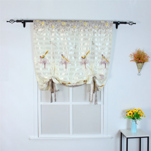 Cotton and linen curtains, window curtains, cute and simple balcony curtains, fabric, pink girl flowers, hot selling in foreign trade