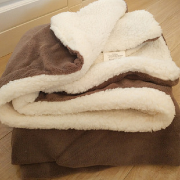 Lamb fleece double-layer thick coral fleece office nap coffee children's blanket small blanket sofa cover blanket autumn and winter