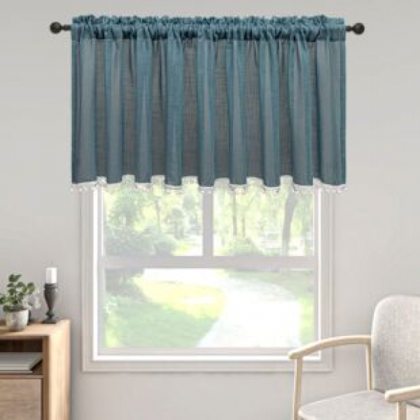 Manufacturer Cross border Amazon Countryside Thickened Hemp Half Curtain Pole Dust Curtain Cabinet Door Curtain Small Curtain Short Curtain
