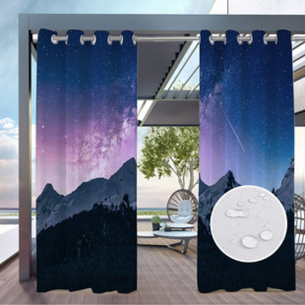 Kelaitu curtain and window screen manufacturer supplies cross-border platform outdoor rainy day series high-definition 3D outdoor landscape waterproofing
