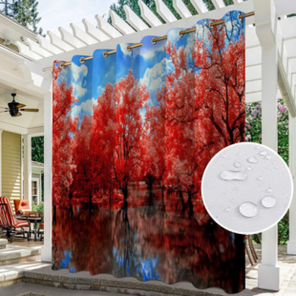 Curtain and window screen manufacturers supply cross-border platform outdoor rainy day series high-definition 3D outdoor landscape waterproof system