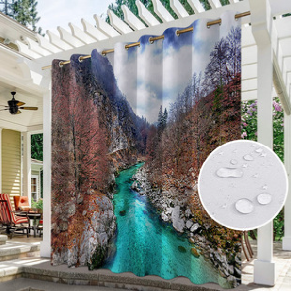 Curtain and window screen manufacturers supply cross-border platform outdoor rainy day series high-definition 3D outdoor landscape waterproof system