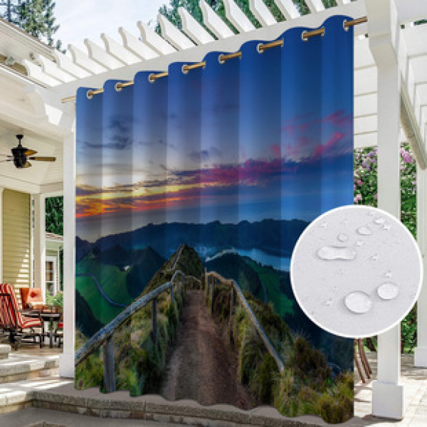 Curtain and window screen manufacturers supply cross-border platform outdoor rainy day series high-definition 3D outdoor landscape waterproof system