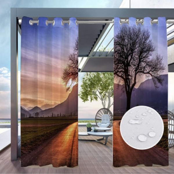 Curtain and window screen manufacturers supply cross-border platform outdoor rainy day series high-definition 3D outdoor landscape waterproof system