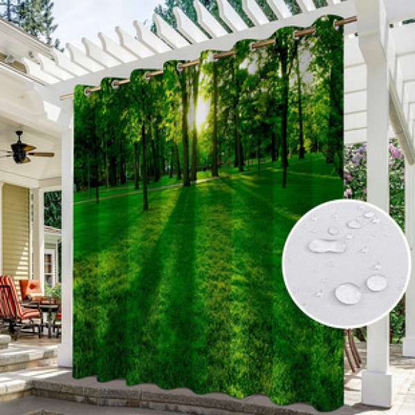 Curtain and window screen manufacturers supply cross-border platform outdoor rainy day series high-definition 3D outdoor landscape waterproof system