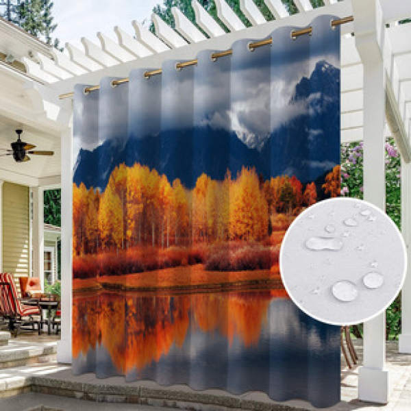 Curtain and window screen manufacturers supply cross-border platform outdoor rainy day series high-definition 3D outdoor landscape waterproof system