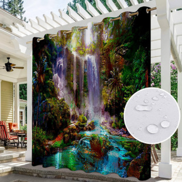 Curtain and window screen manufacturers supply cross-border platform outdoor rainy day series high-definition 3D outdoor landscape waterproof system